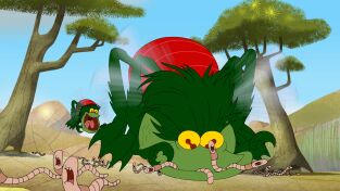 El amanecer de los Croods (T2): Ep.44 Gusanos cariñosos/La extraña idea de Grug o cómo aprendí a dejar de preocuparme y amar la lanza