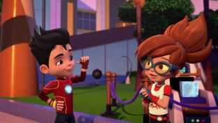 Iron Man y su superequipo (T1): Ep.9 Día de playa alucinante/Enjambre atufa